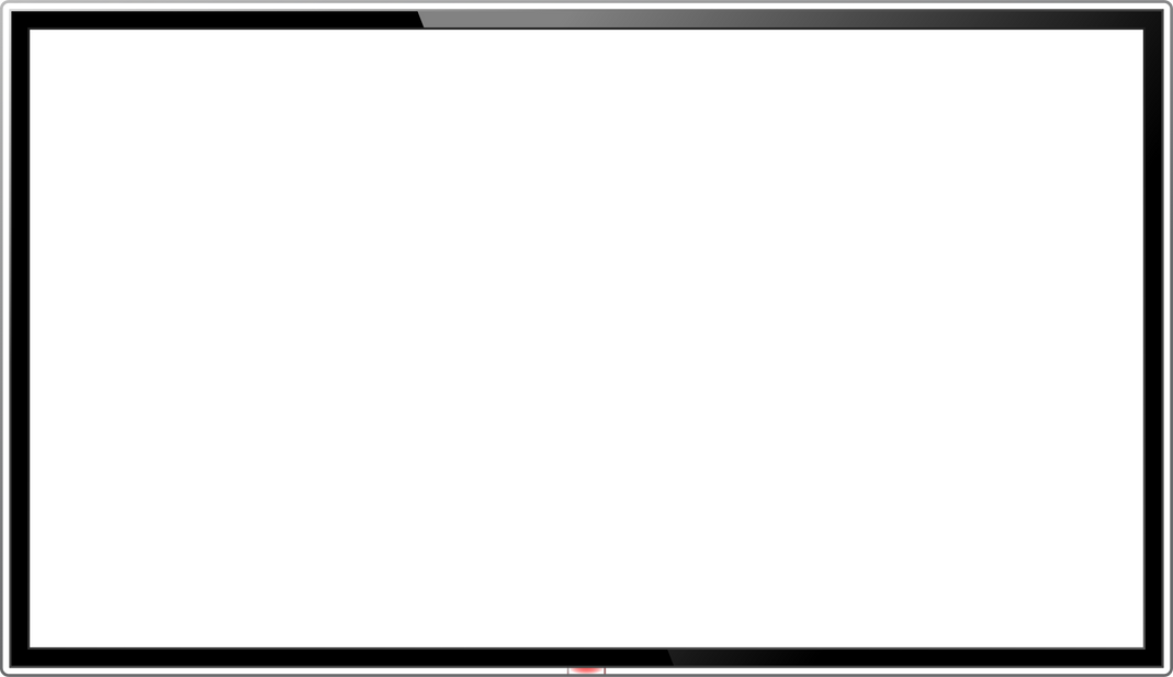 Realistic modern TV screen mock up. Large computer monitor display. Blank television template. Graphic design element for catalog, web site, mock up. Png clipart isolated cut out on transparent background